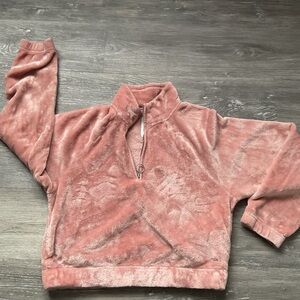 Hollister Blush Fleece Quarter-Zip Top